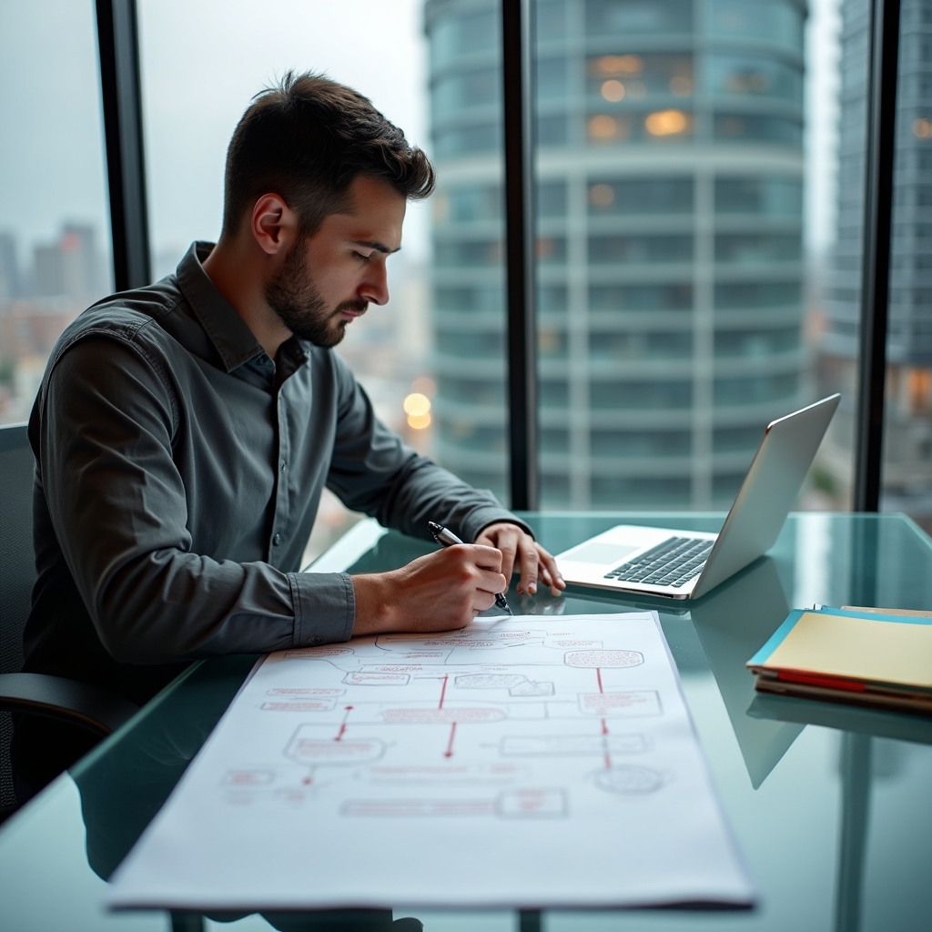 Консультант работает над методологией систематизации