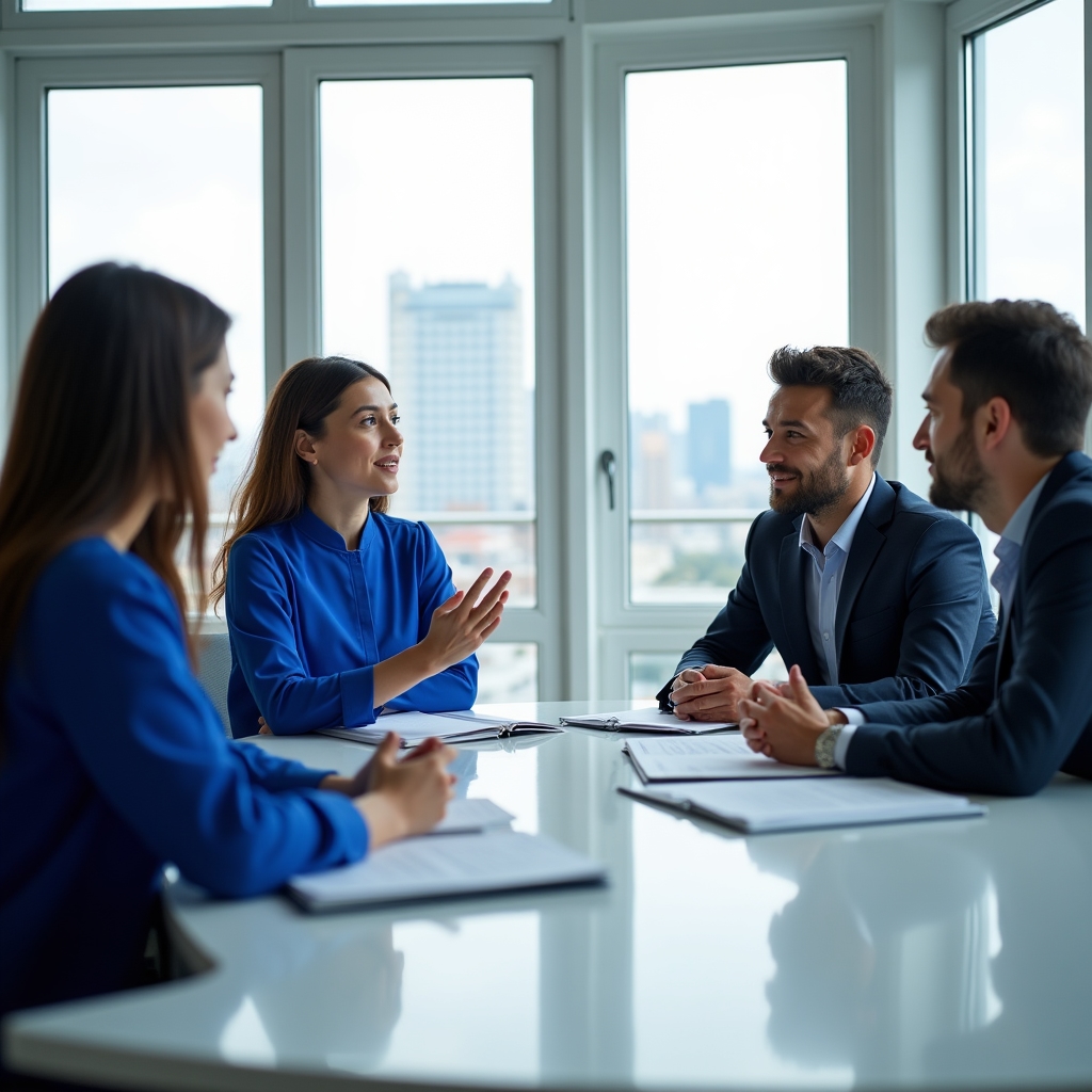 Команда обсуждает принципы организации документооборота